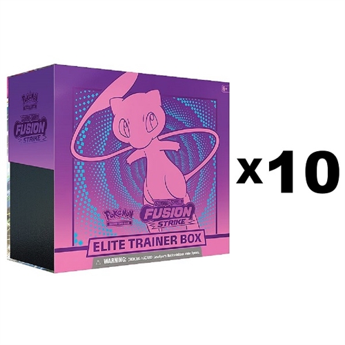 10x Pokemon Sword & Shield - Fusion Strike - Elite Trainer Box (Case) - Pokemon kort
